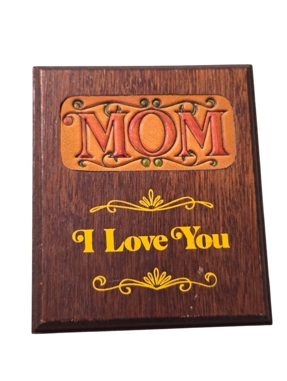 "MOM I Love You" Brown Decorative Wall Plaque